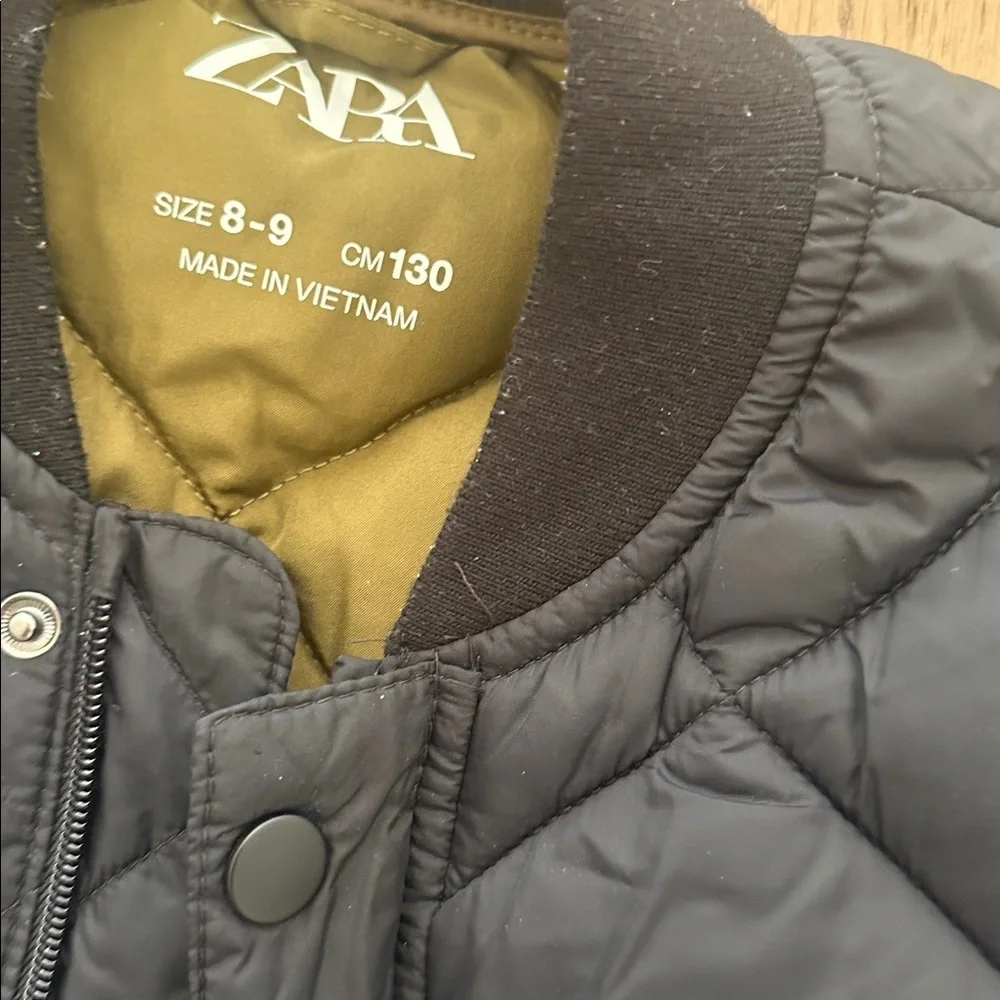 Zara Black Quilted Kids Puffer Jacket 8/9Y